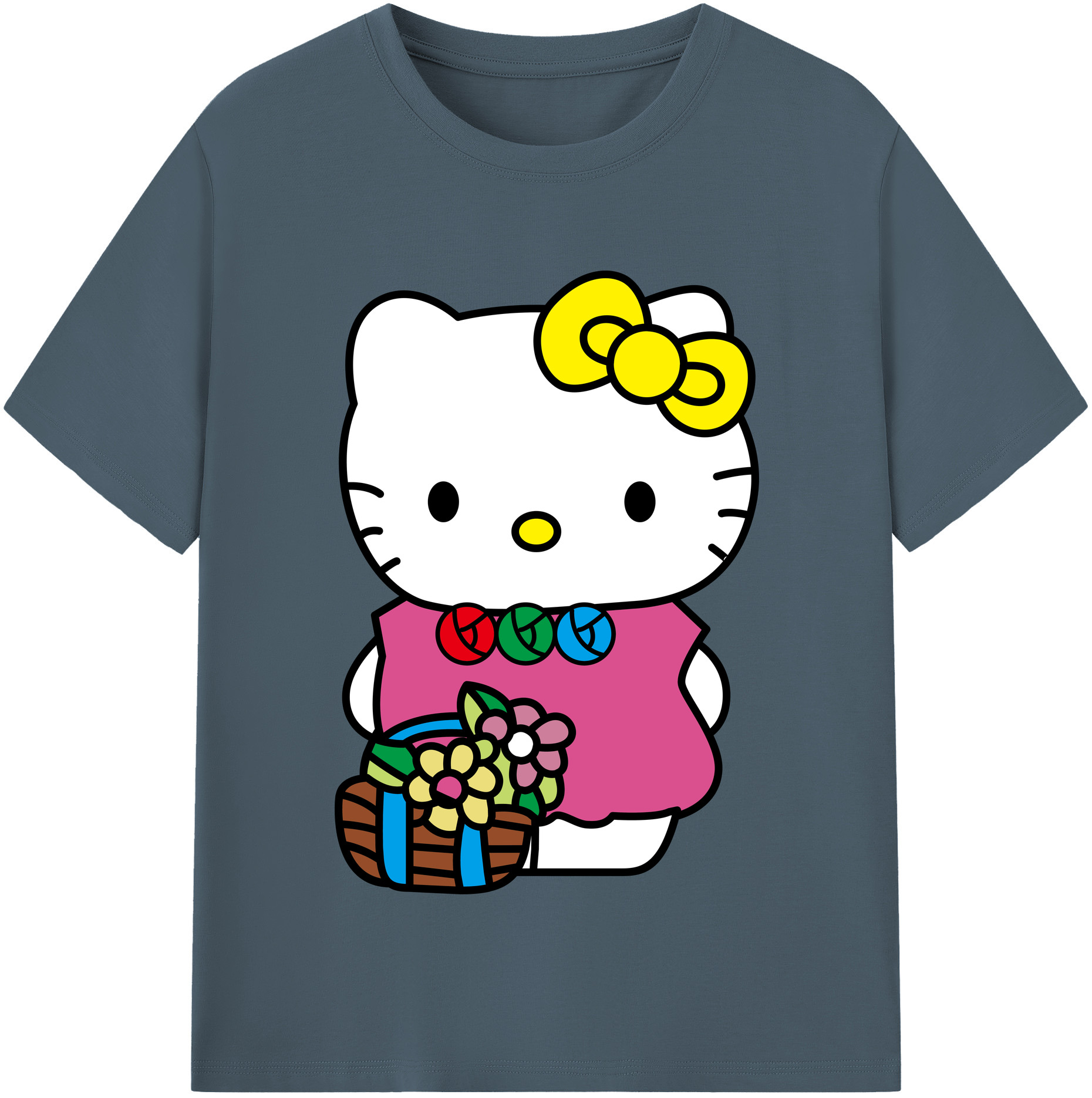 （画像用） Hello Kitty ハローキティ 綿100％半袖Tシャツ（フロントプリント）